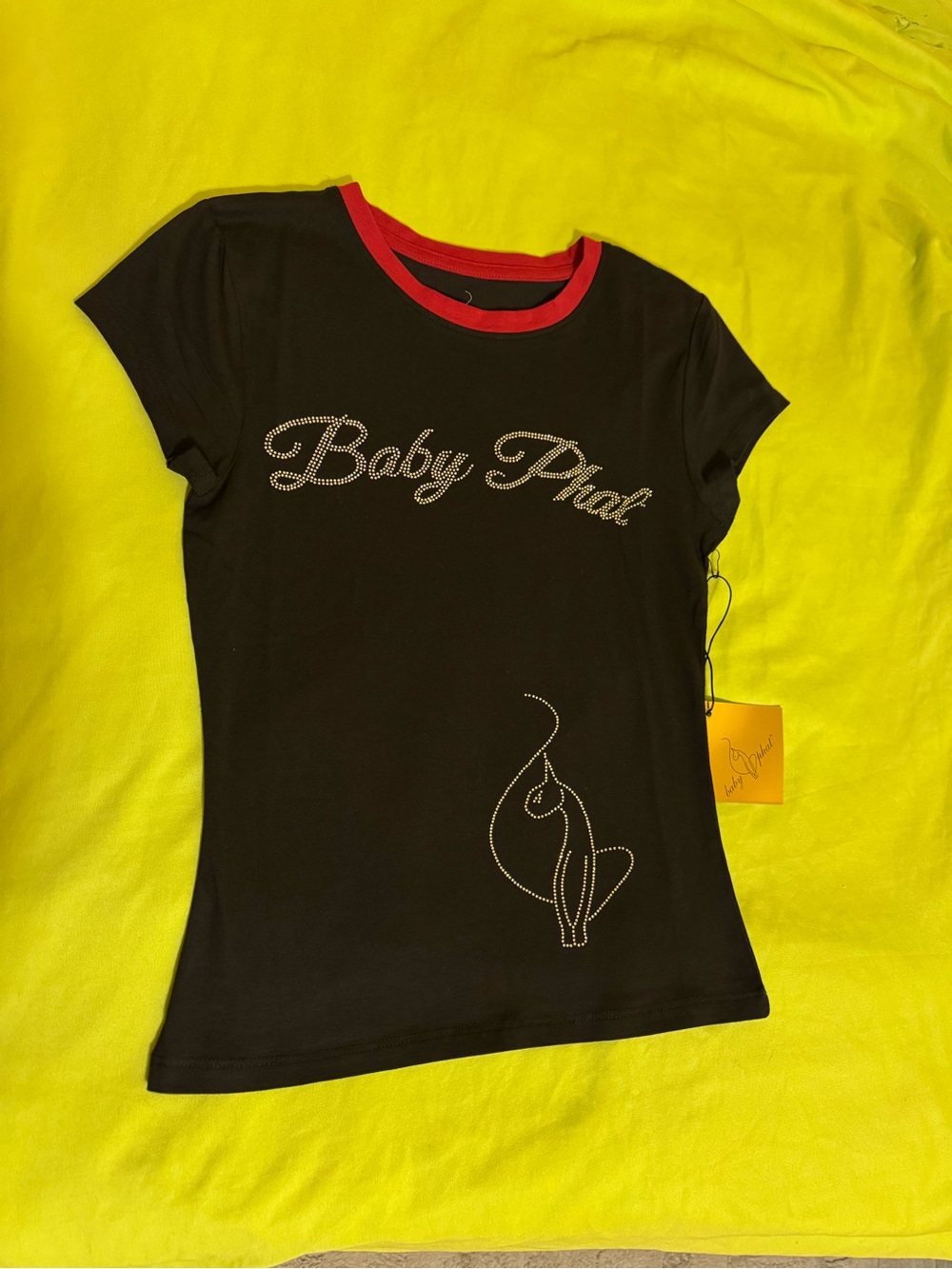 Baby Phat Black Tee with Red Trim and Crystal Logo